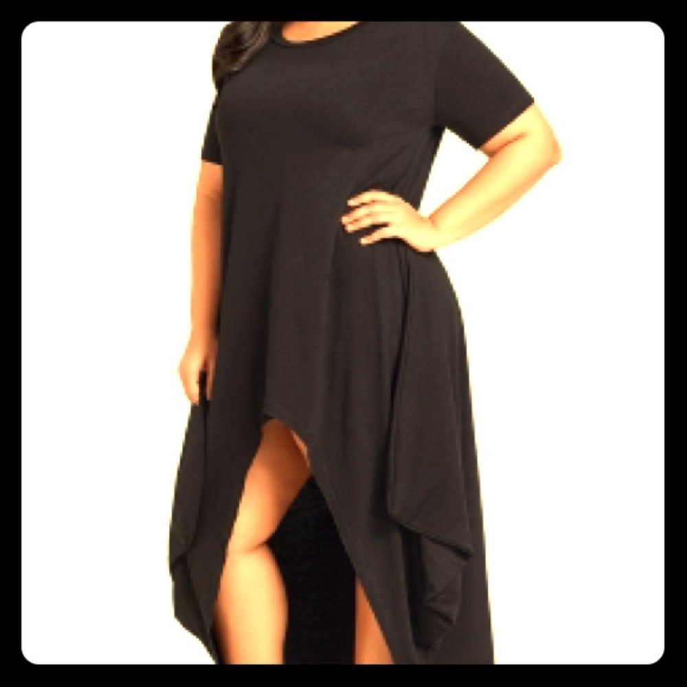 Black hi-low dress